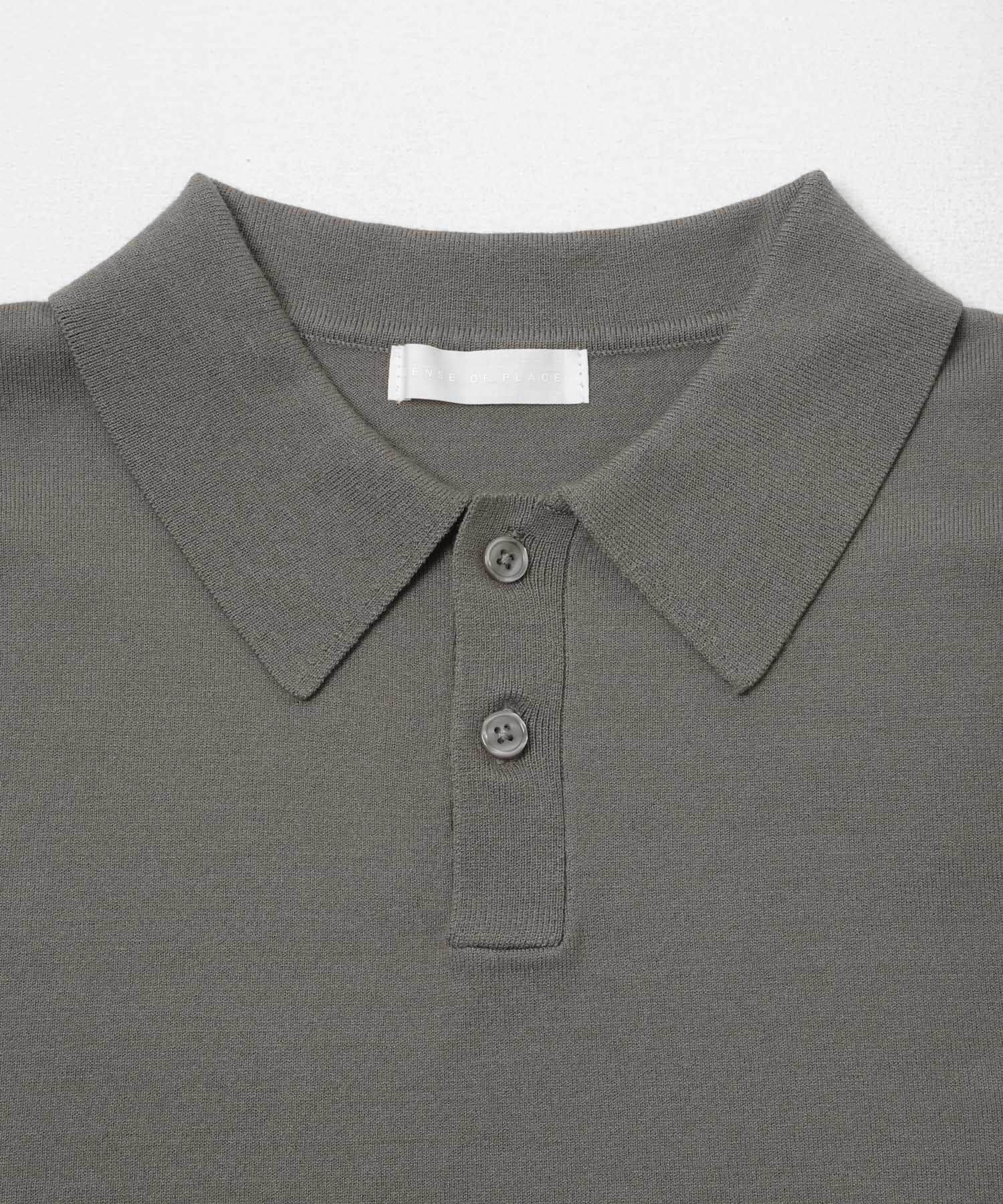 SENSE OF PLACE by URBAN RESEARCH「『洗濯可』ストレッチニットポロショートスリーブTシャツ」|ニット・セーター|