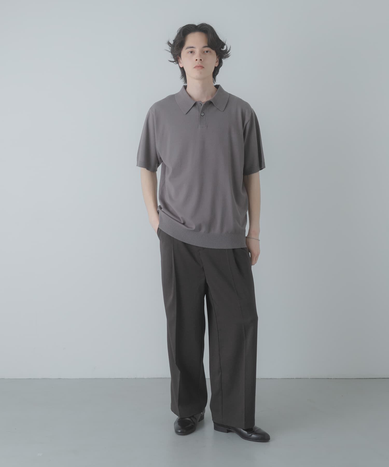 SENSE OF PLACE by URBAN RESEARCH「『洗濯可』ストレッチニットポロショートスリーブTシャツ」|ニット・セーター|