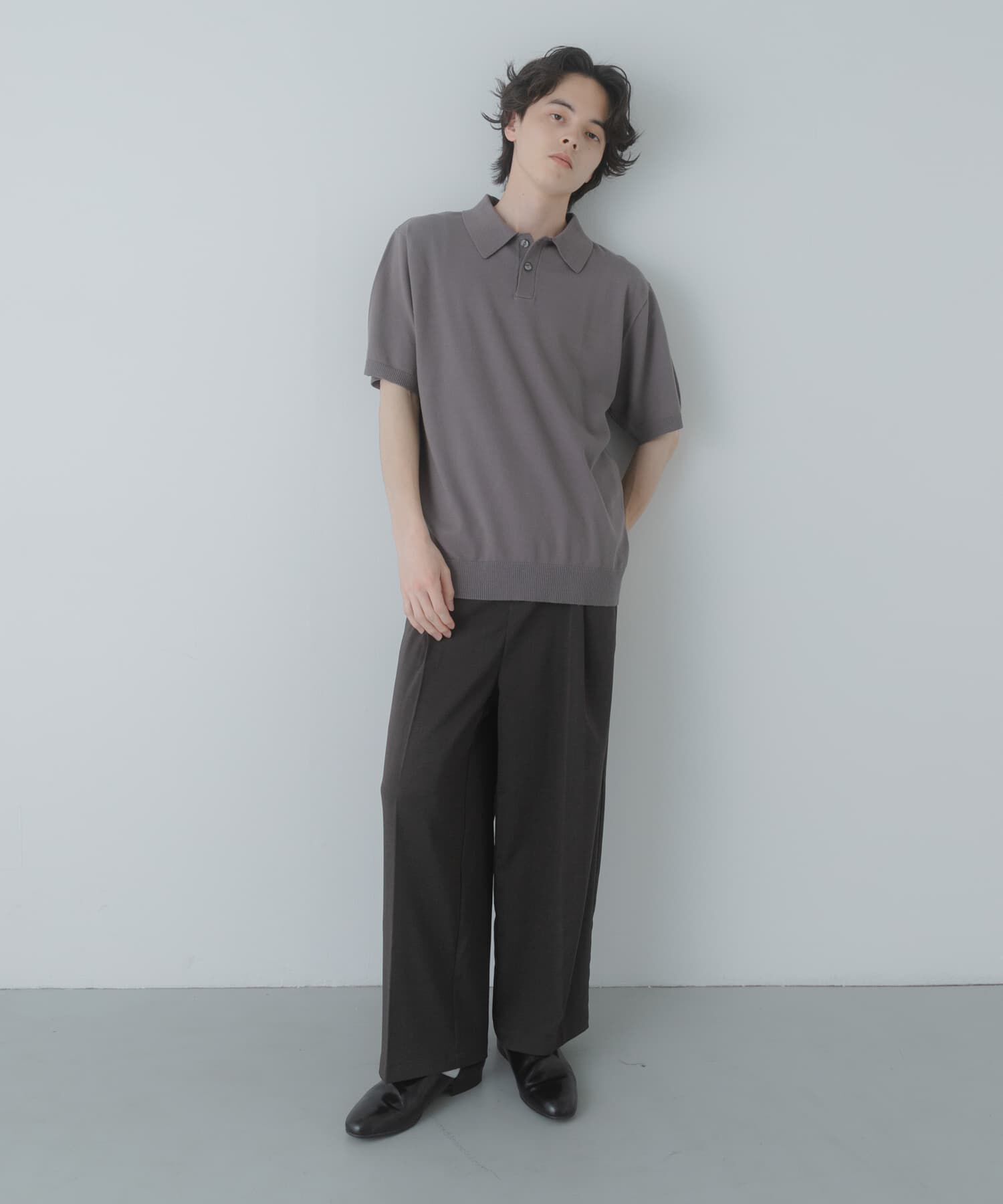 SENSE OF PLACE by URBAN RESEARCH「『洗濯可』ストレッチニットポロショートスリーブTシャツ」|ニット・セーター|
