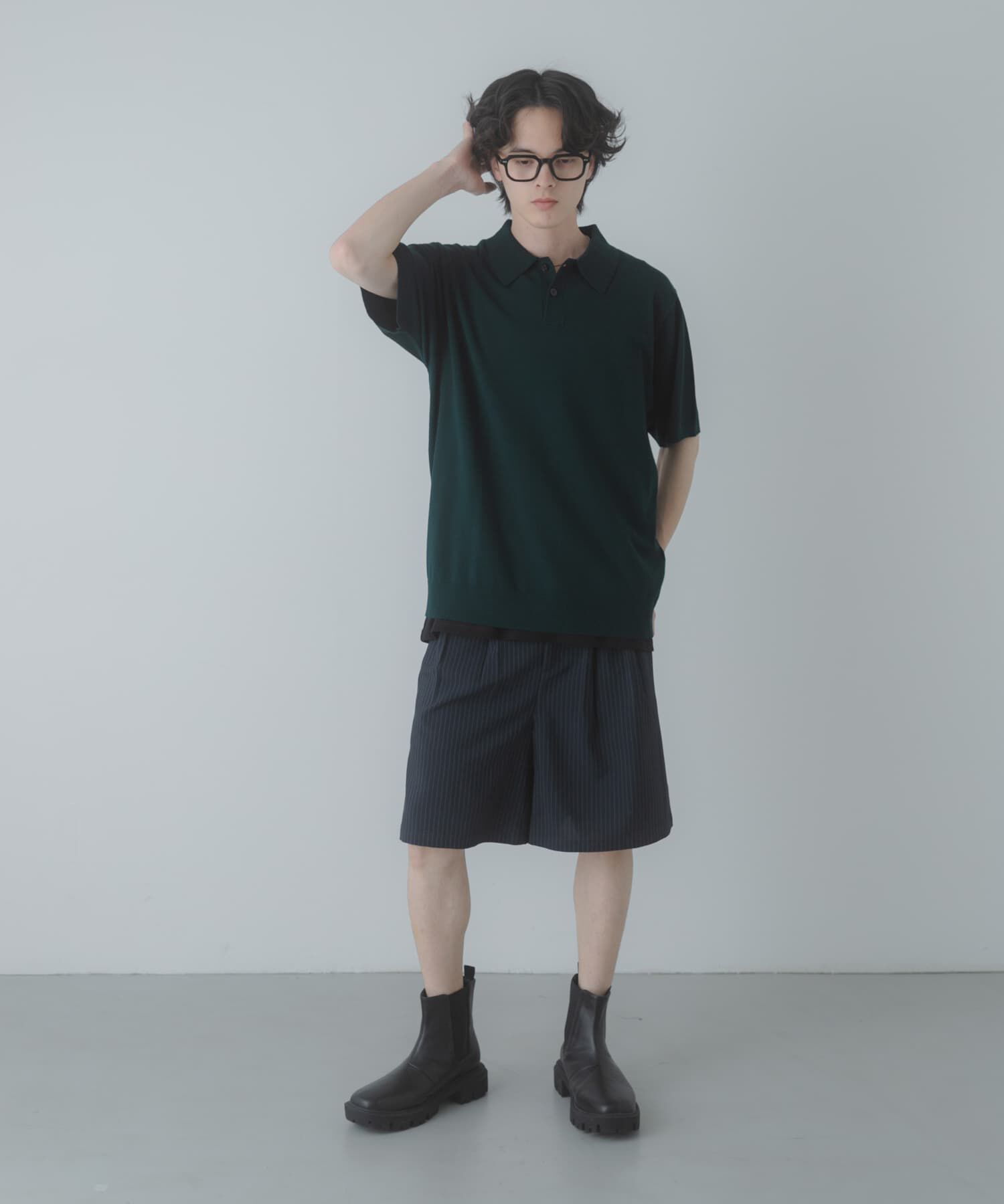 SENSE OF PLACE by URBAN RESEARCH「『洗濯可』ストレッチニットポロショートスリーブTシャツ」|ニット・セーター|