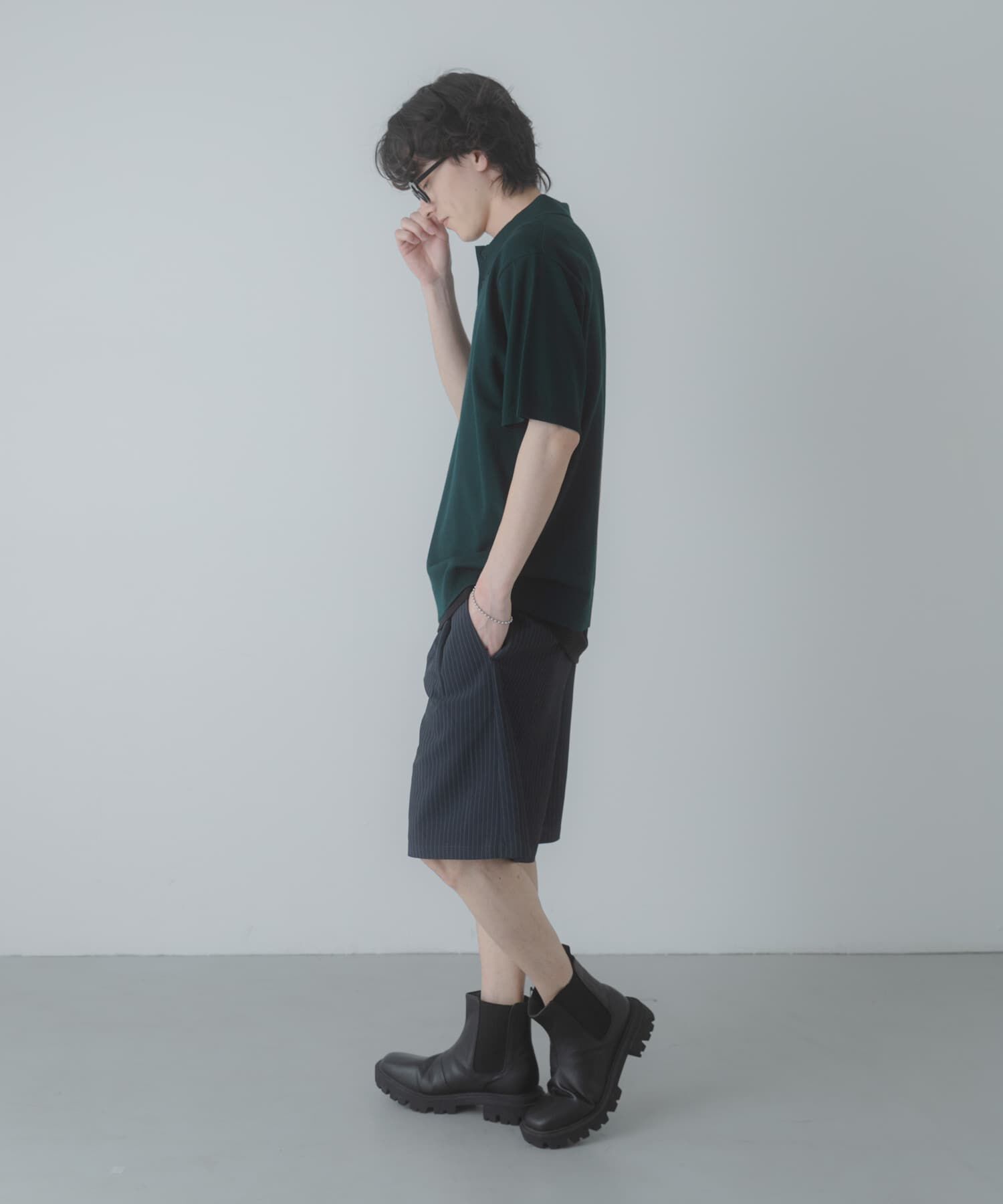 SENSE OF PLACE by URBAN RESEARCH「『洗濯可』ストレッチニットポロショートスリーブTシャツ」|ニット・セーター|