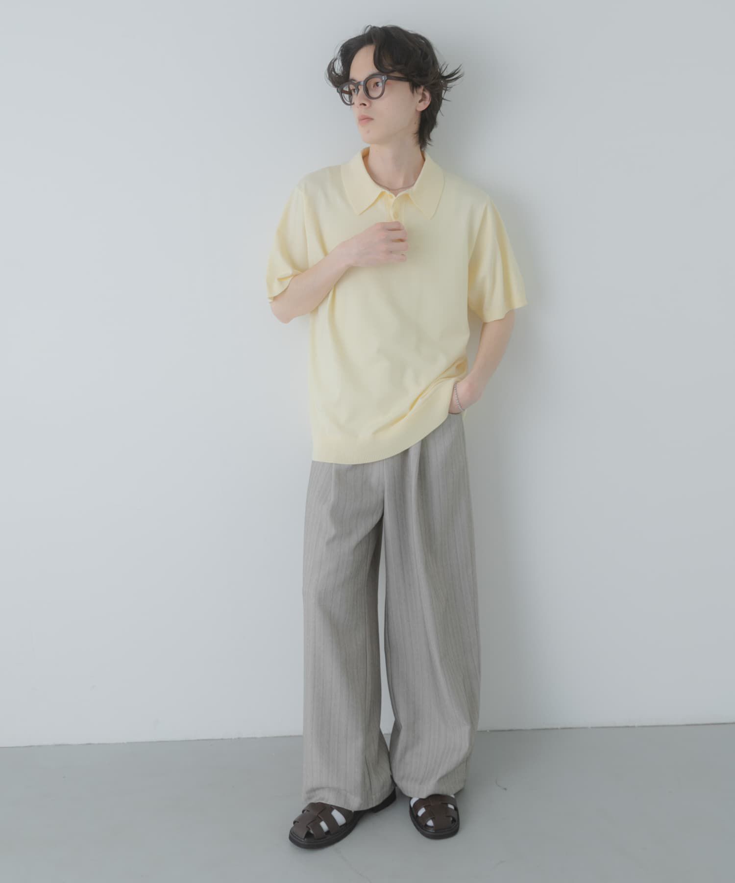 SENSE OF PLACE by URBAN RESEARCH「『洗濯可』ストレッチニットポロショートスリーブTシャツ」|ニット・セーター|