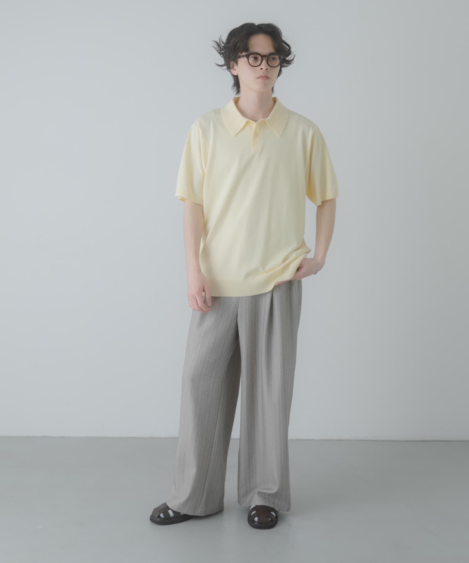 SENSE OF PLACE by URBAN RESEARCH「『洗濯可』ストレッチニットポロショートスリーブTシャツ」|ニット・セーター|