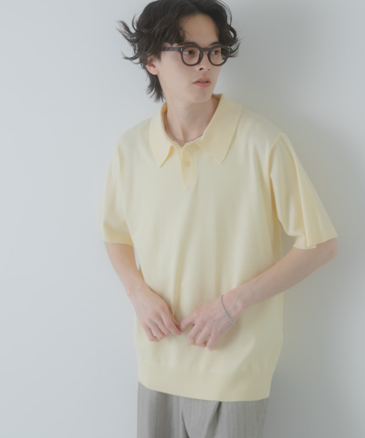 SENSE OF PLACE by URBAN RESEARCH「『洗濯可』ストレッチニットポロショートスリーブTシャツ」|ニット・セーター|