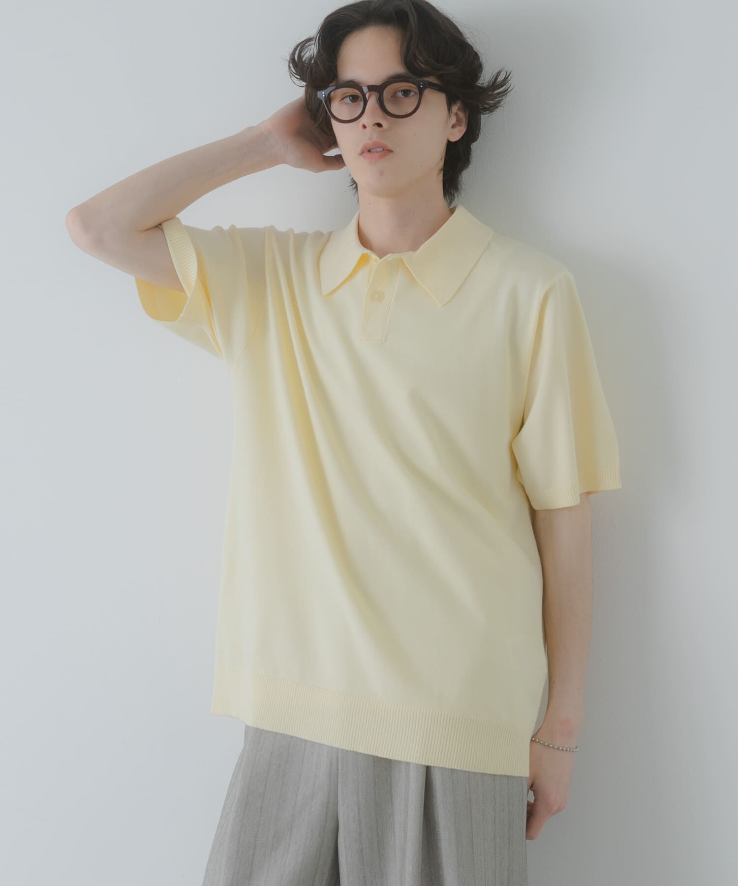 SENSE OF PLACE by URBAN RESEARCH「『洗濯可』ストレッチニットポロショートスリーブTシャツ」|ニット・セーター|