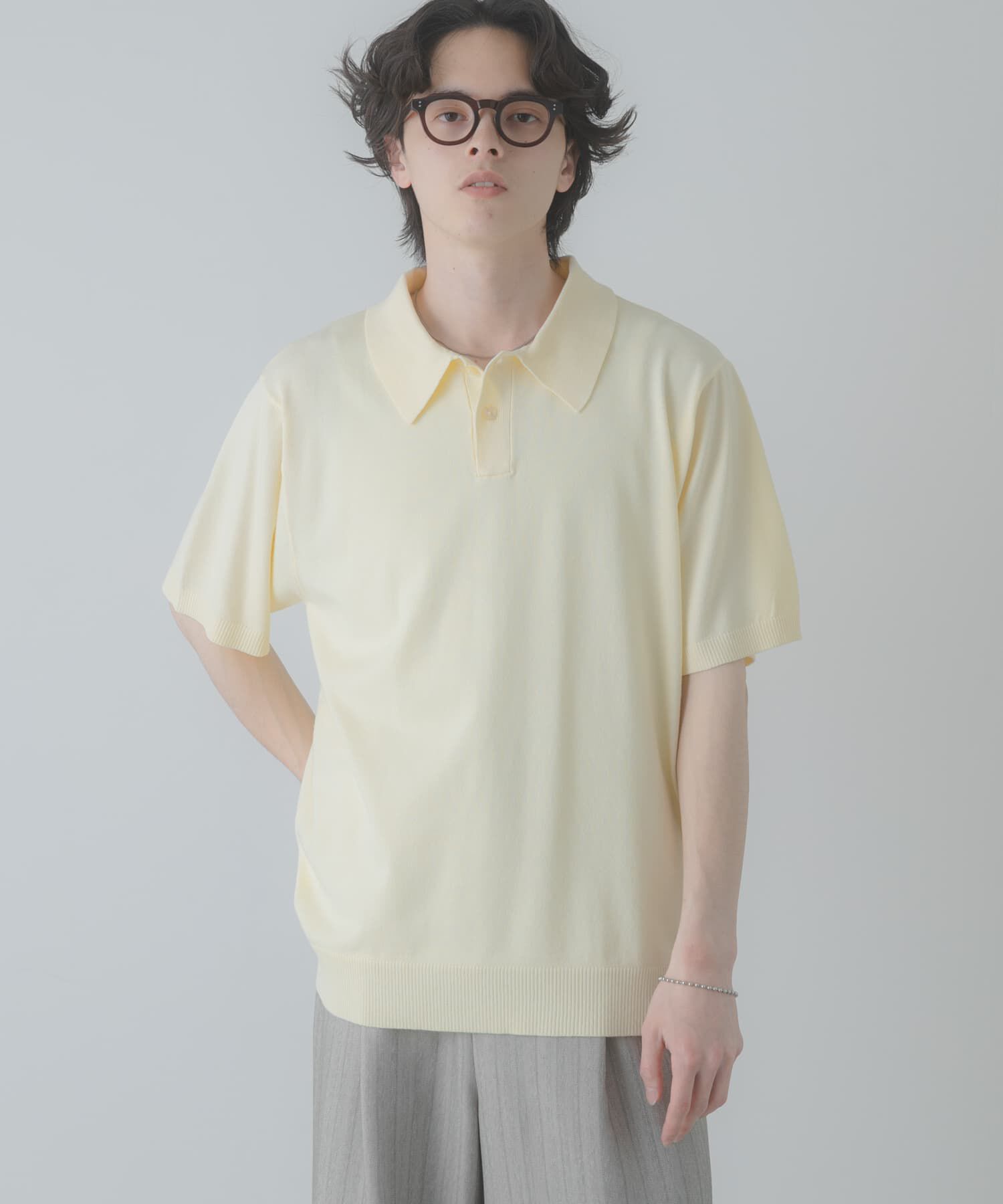SENSE OF PLACE by URBAN RESEARCH「『洗濯可』ストレッチニットポロショートスリーブTシャツ」|ニット・セーター|