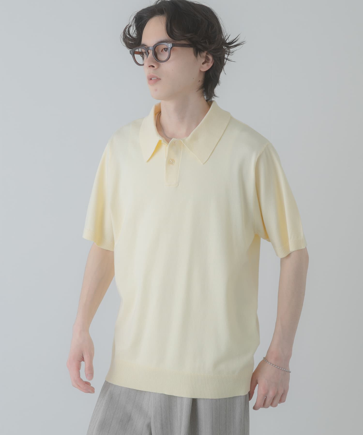 SENSE OF PLACE by URBAN RESEARCH「『洗濯可』ストレッチニットポロショートスリーブTシャツ」|ニット・セーター|