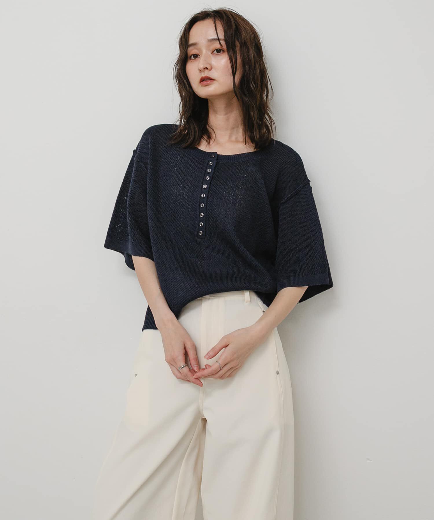 SENSE OF PLACE by URBAN RESEARCH「『WEB/一部店舗限定』『洗濯可』ヘンリーネックルーズセーター」|ニット・セーター|