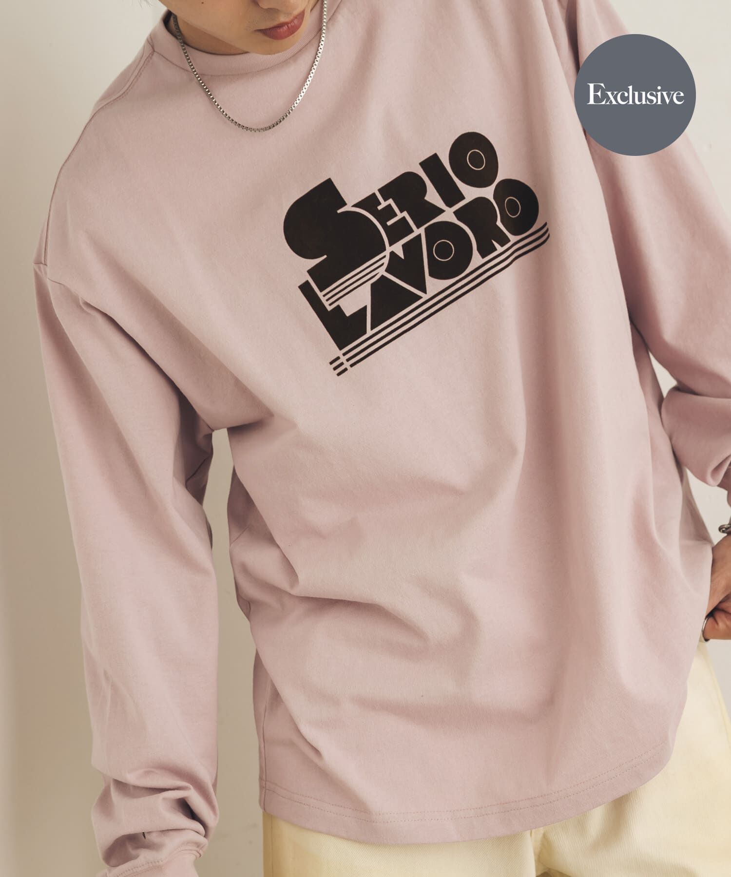 SENSE OF PLACE by URBAN RESEARCH「『別注』LOVEPOPSTUDIO&times;SENSE OF PLACE ロングTシャツ」|Tシャツ・カットソー|ピンク