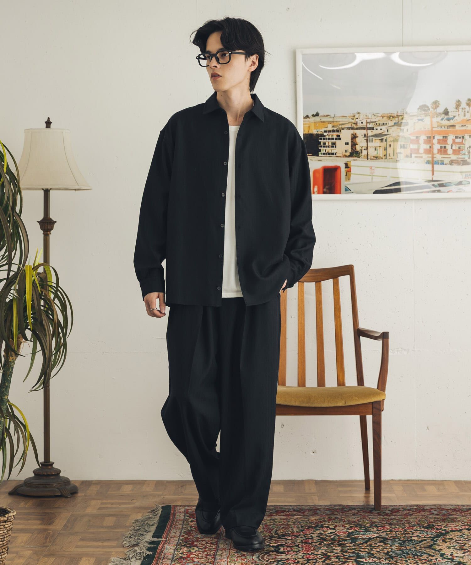 SENSE OF PLACE by URBAN RESEARCH「ストレッチヘリンボーンレギュラーカラーシャツ」|シャツ・ブラウス|