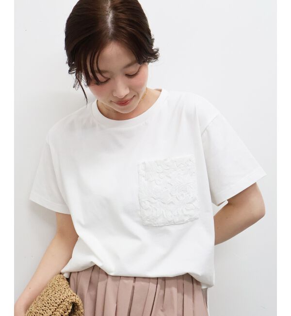  「レースポケットデザインTシャツ」|Tシャツ・カットソー|