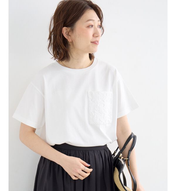  「レースポケットデザインTシャツ」|Tシャツ・カットソー|