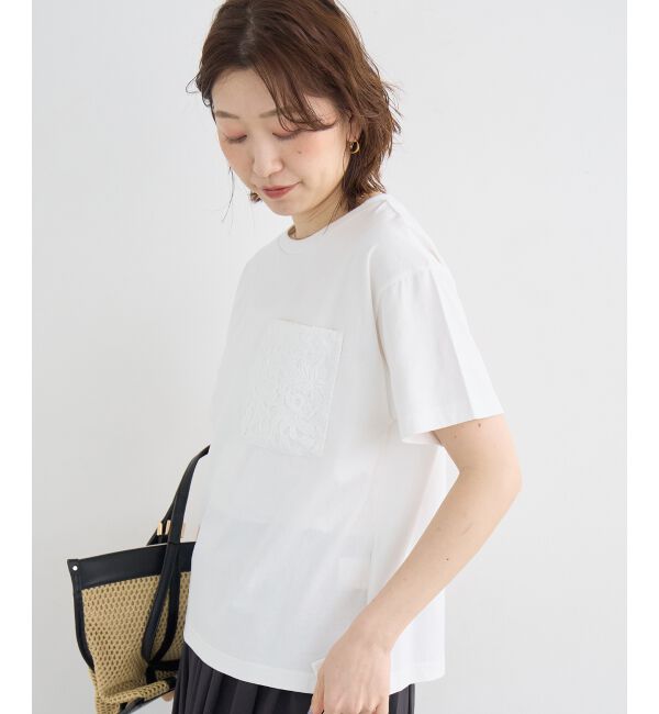  「レースポケットデザインTシャツ」|Tシャツ・カットソー|