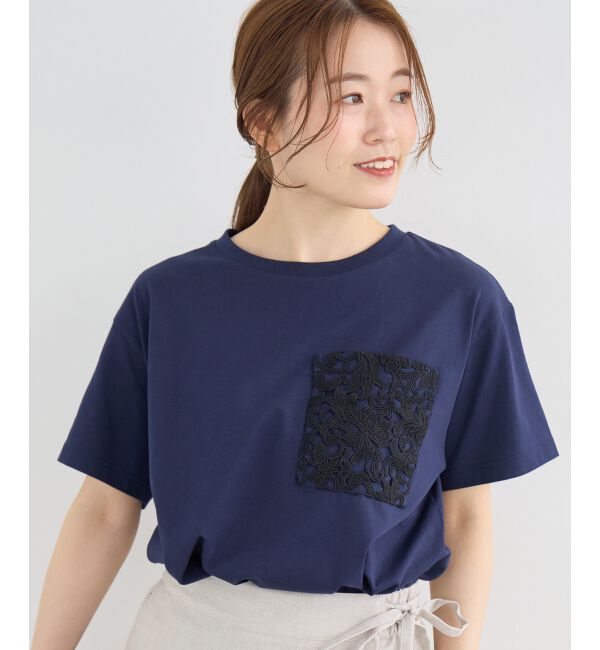 「レースポケットデザインTシャツ」|Tシャツ・カットソー|