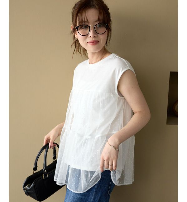  「ドットチュールティアードプルオーバー」|Tシャツ・カットソー|