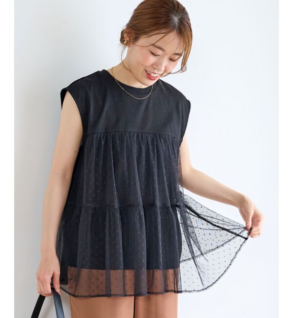  「ドットチュールティアードプルオーバー」|Tシャツ・カットソー|