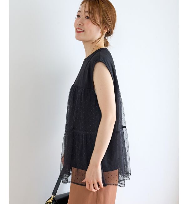  「ドットチュールティアードプルオーバー」|Tシャツ・カットソー|