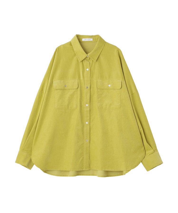 AMERICAN HOLIC「とろみコーデュロイメタルボタンBIGシャツ」|シャツ・ブラウス|Yellow