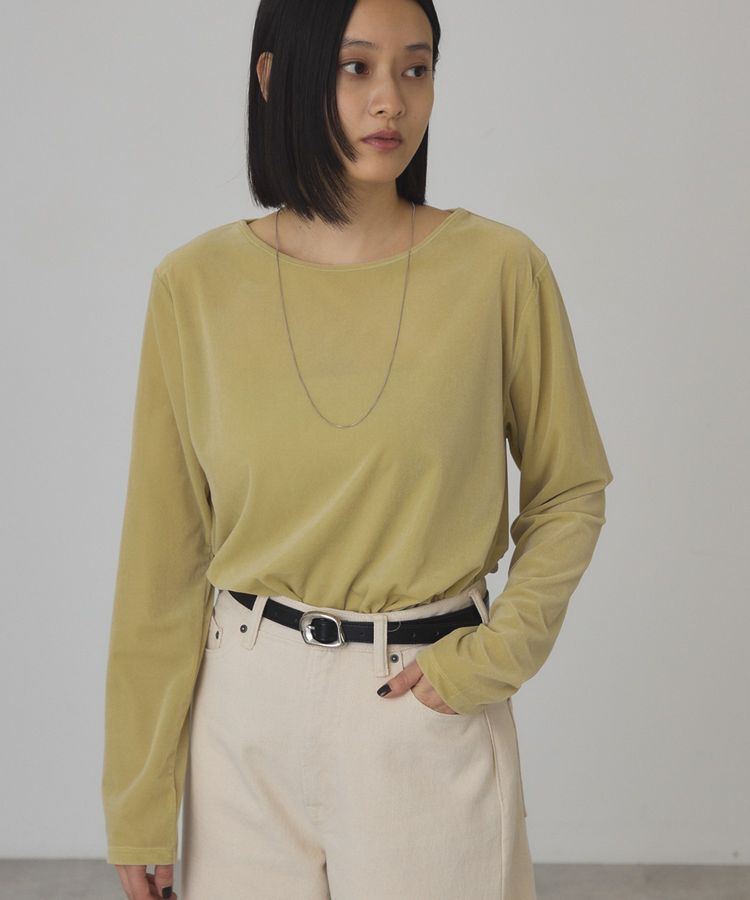 AMERICAN HOLIC「シアーベロアロングプルオーバー」|Tシャツ・カットソー|Pistachio