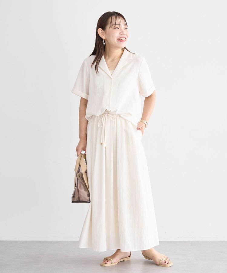 Green Parks「SET2点 半袖シャツ＋タックギャザースカート」|ワンピース|Ivory