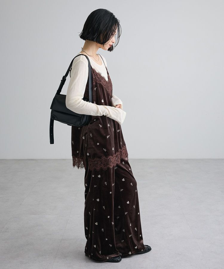 Green Parks「ベロア刺繍ワイドパンツ」|その他|