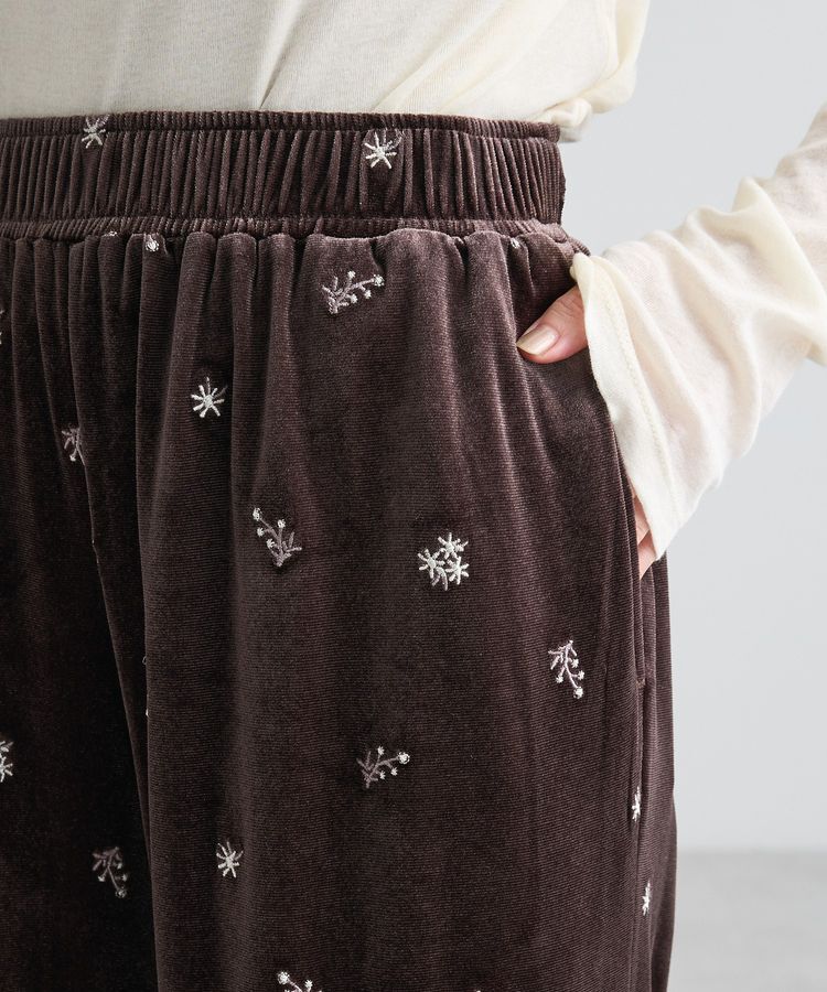 Green Parks「ベロア刺繍ワイドパンツ」|その他|