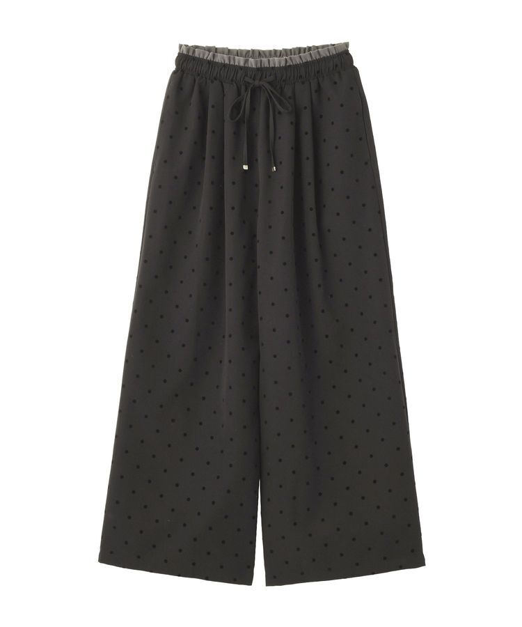 Green Parks「フロッキードットウエストレイヤードパンツ」|その他|Black