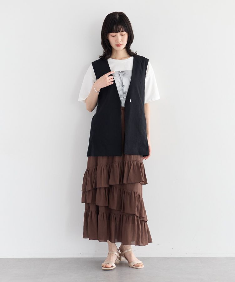 YECCA VECCA「アシメラッフルスカート」|スカート|