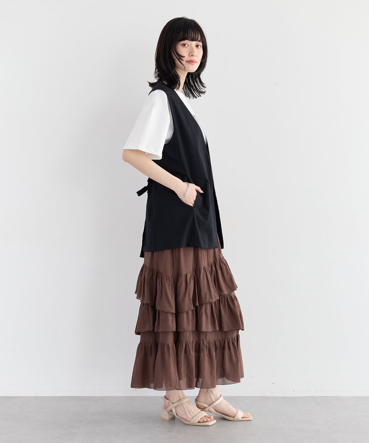 YECCA VECCA「アシメラッフルスカート」|スカート|