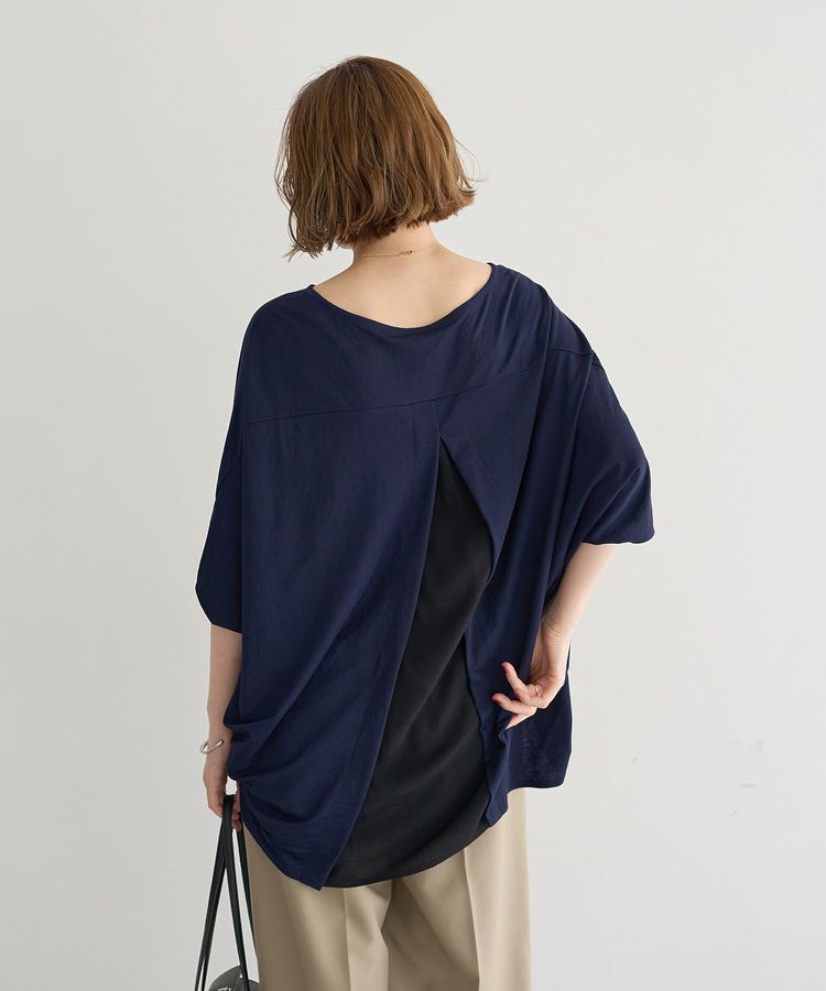 YECCA VECCA「異素材切替バックデザインプルオーバー」|Tシャツ・カットソー|