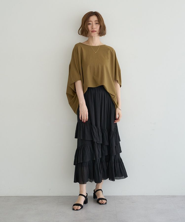 YECCA VECCA「異素材切替バックデザインプルオーバー」|Tシャツ・カットソー|