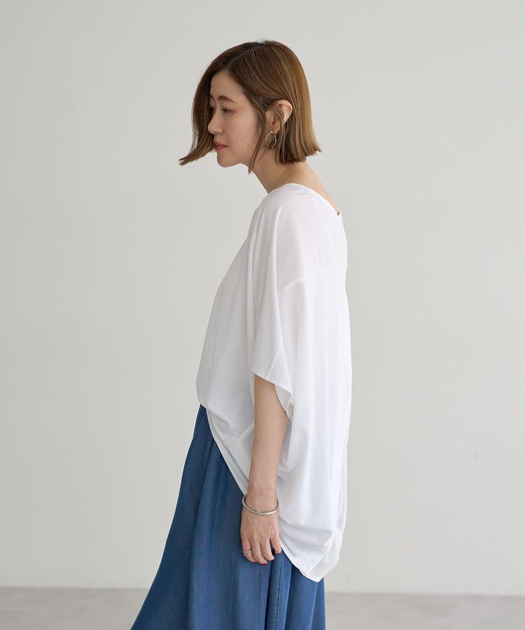 YECCA VECCA「異素材切替バックデザインプルオーバー」|Tシャツ・カットソー|