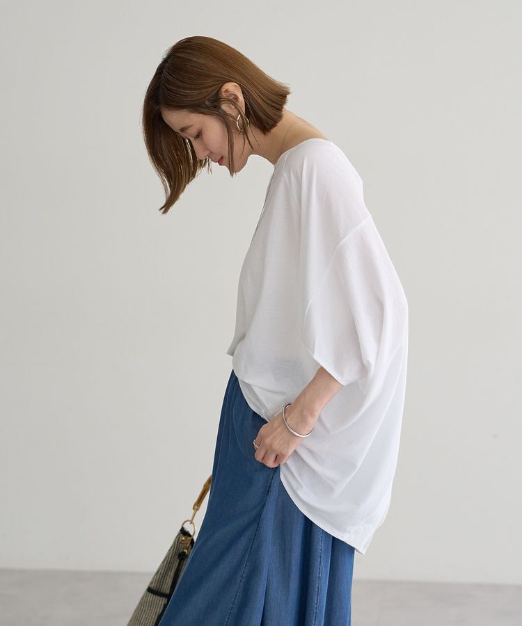 YECCA VECCA「異素材切替バックデザインプルオーバー」|Tシャツ・カットソー|