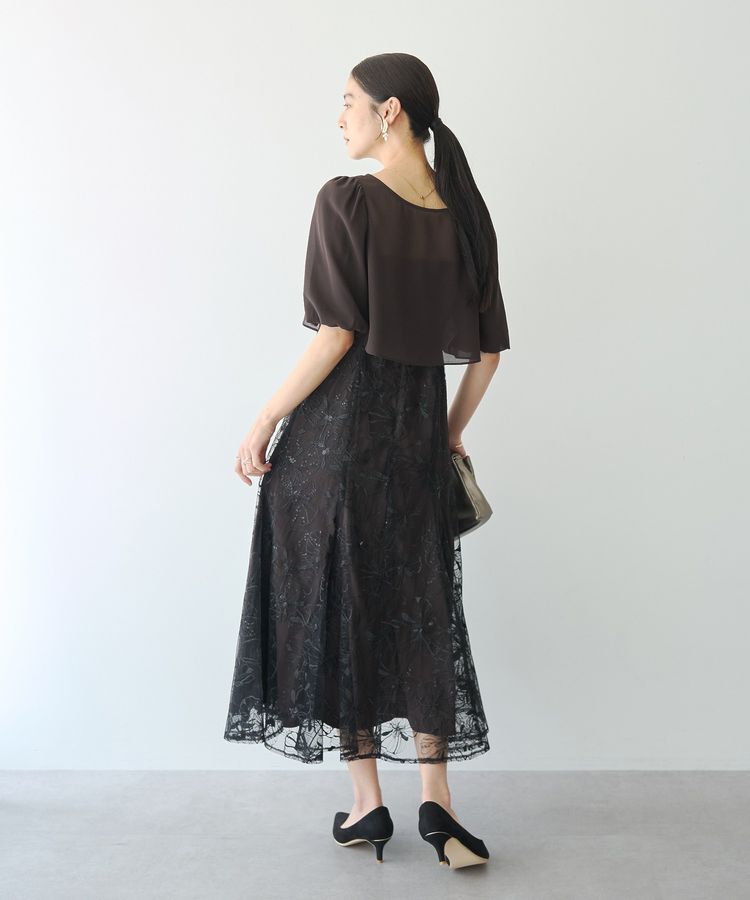 YECCA VECCA「【2点SET】フラワー柄スパンコール刺繍ドレス」|ワンピース|
