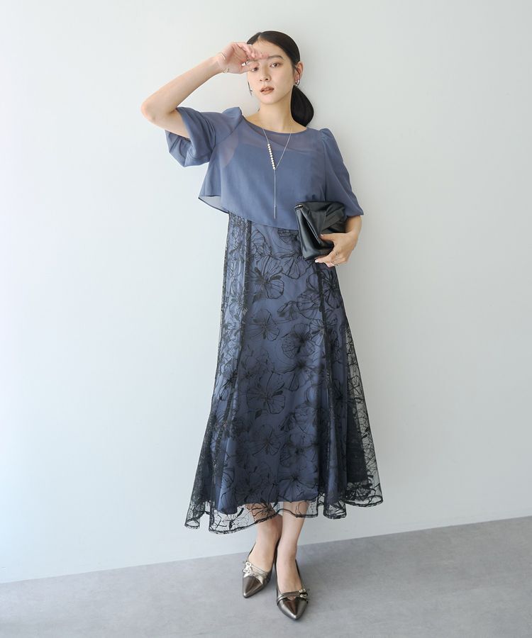 YECCA VECCA「【2点SET】フラワー柄スパンコール刺繍ドレス」|ワンピース|