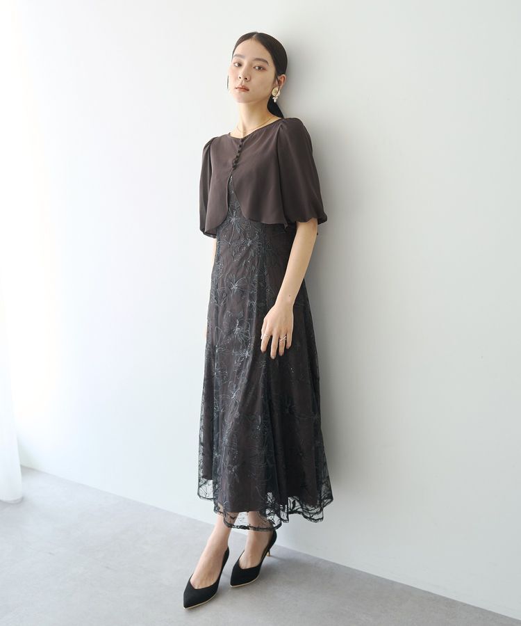 YECCA VECCA「【2点SET】フラワー柄スパンコール刺繍ドレス」|ワンピース|