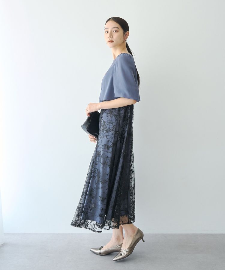 YECCA VECCA「【2点SET】フラワー柄スパンコール刺繍ドレス」|ワンピース|
