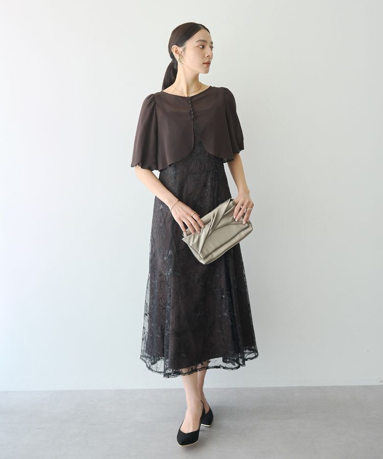 YECCA VECCA「【2点SET】フラワー柄スパンコール刺繍ドレス」|ワンピース|