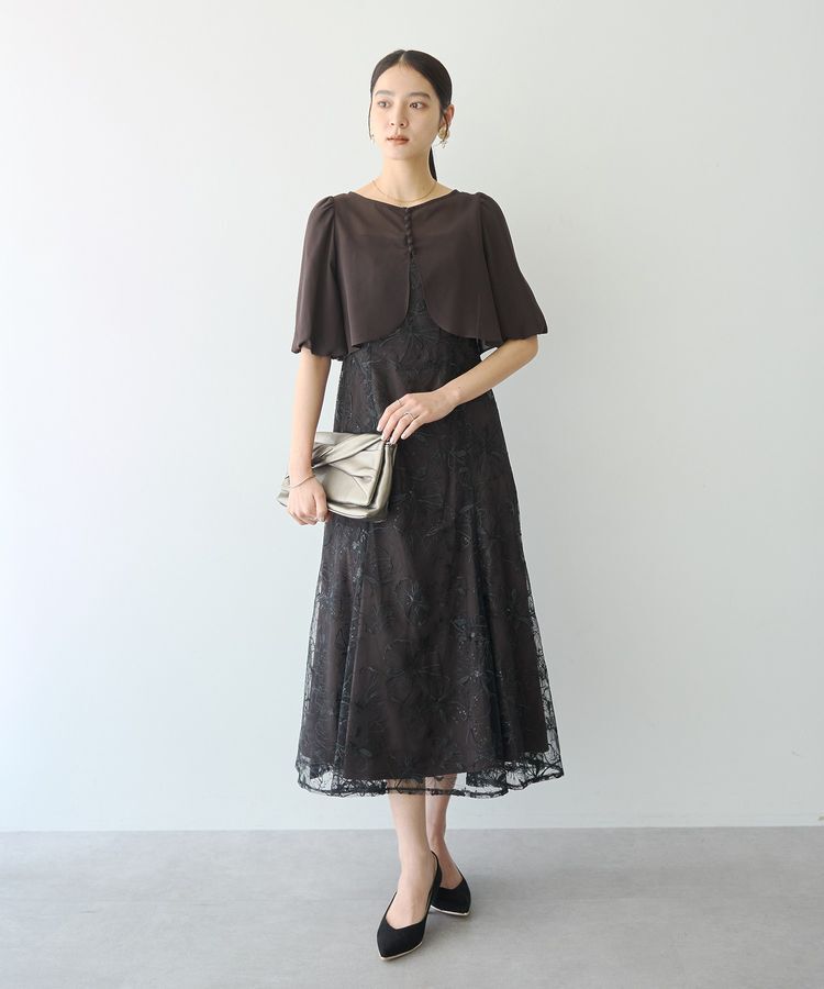 YECCA VECCA「【2点SET】フラワー柄スパンコール刺繍ドレス」|ワンピース|