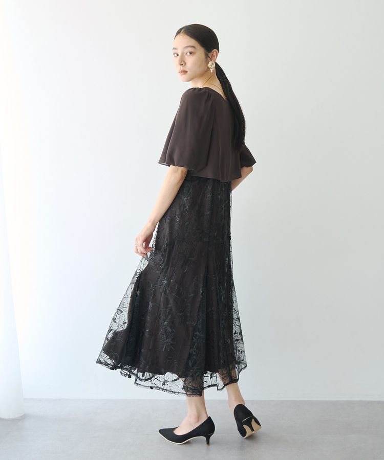 YECCA VECCA「【2点SET】フラワー柄スパンコール刺繍ドレス」|ワンピース|