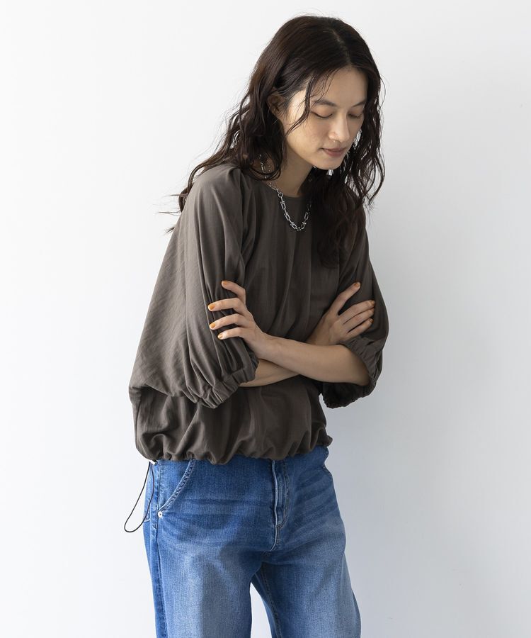 GARAGE OF GOOD CLOTHING「【日本製】ビンテージライクスムースギャザーブラウス」|シャツ・ブラウス|