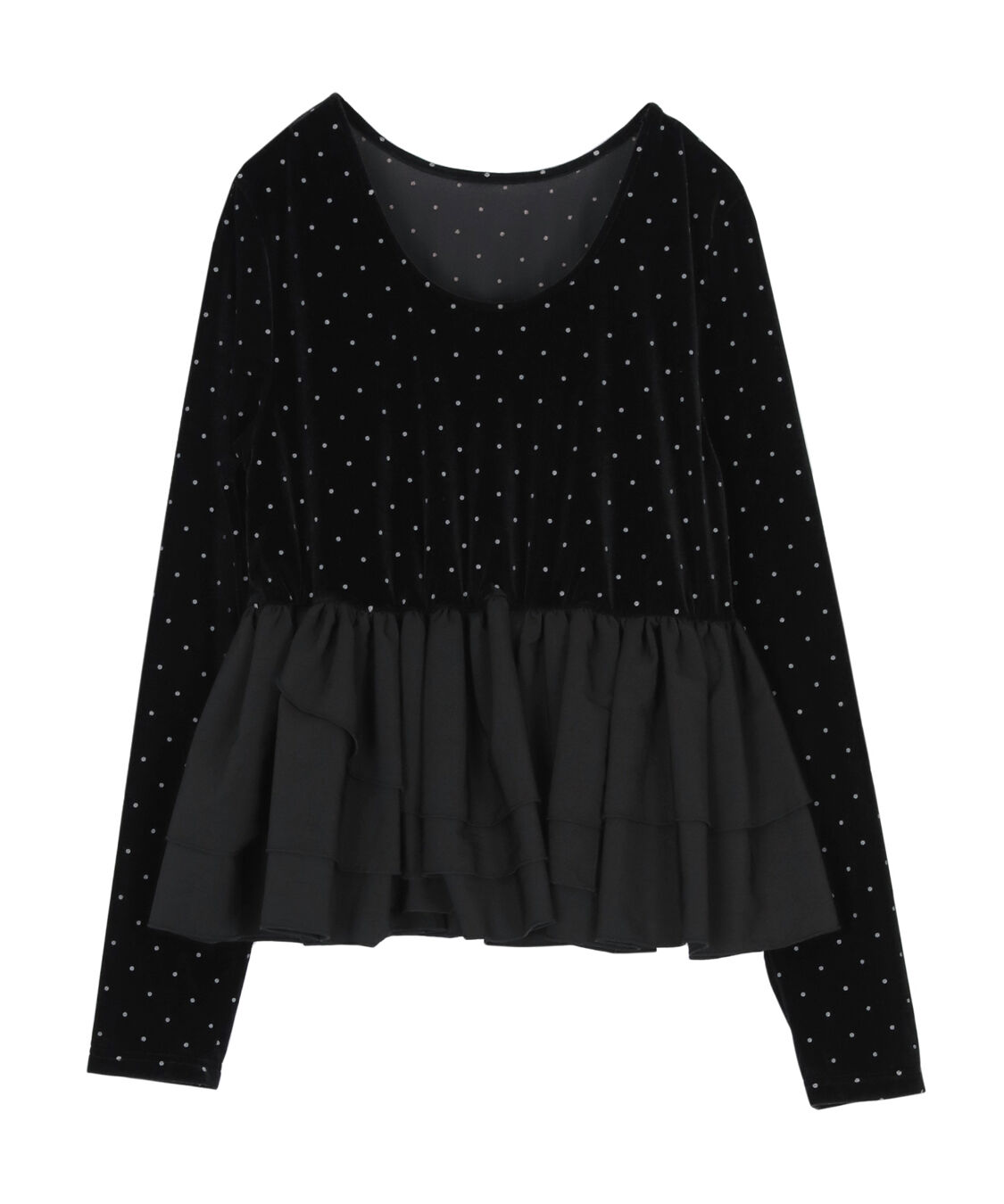titivate「前後2wayシアーベロアドッキングペプラムトップス」|Tシャツ・カットソー|