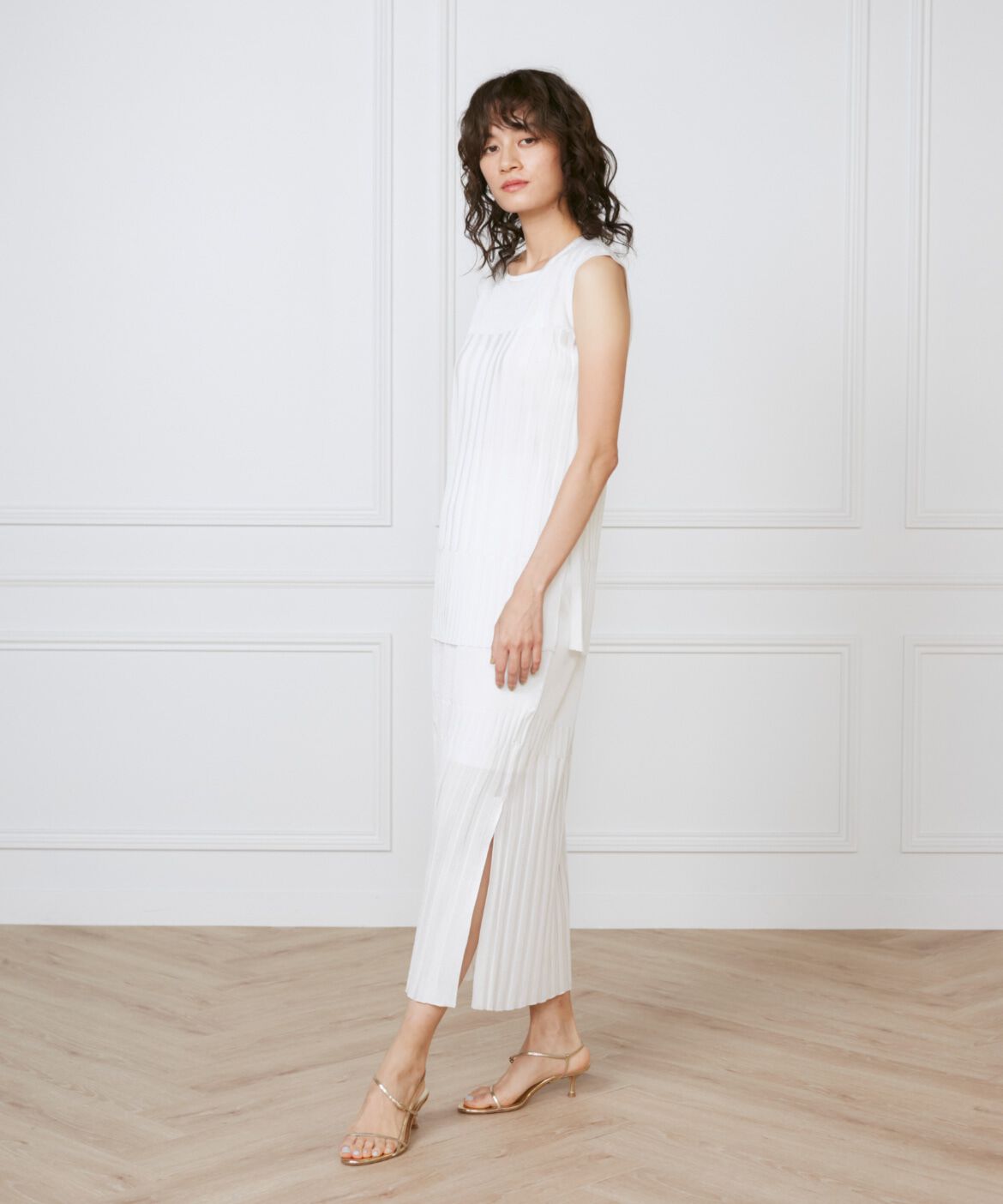INED「シャイニーヤーンスカート《la veille by SUPERIOR CLOSET》」|タイト|