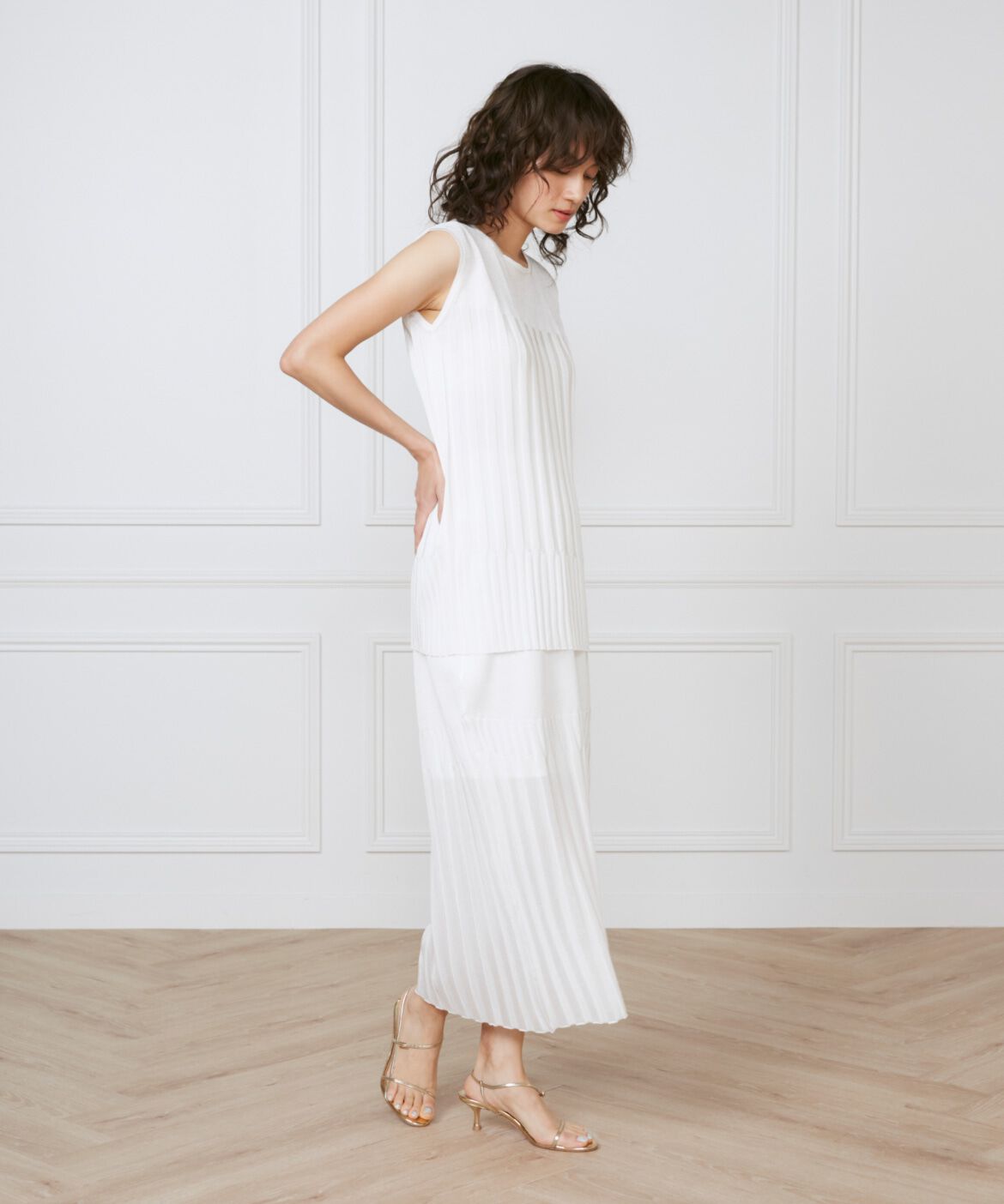 INED「シャイニーヤーンスカート《la veille by SUPERIOR CLOSET》」|タイト|