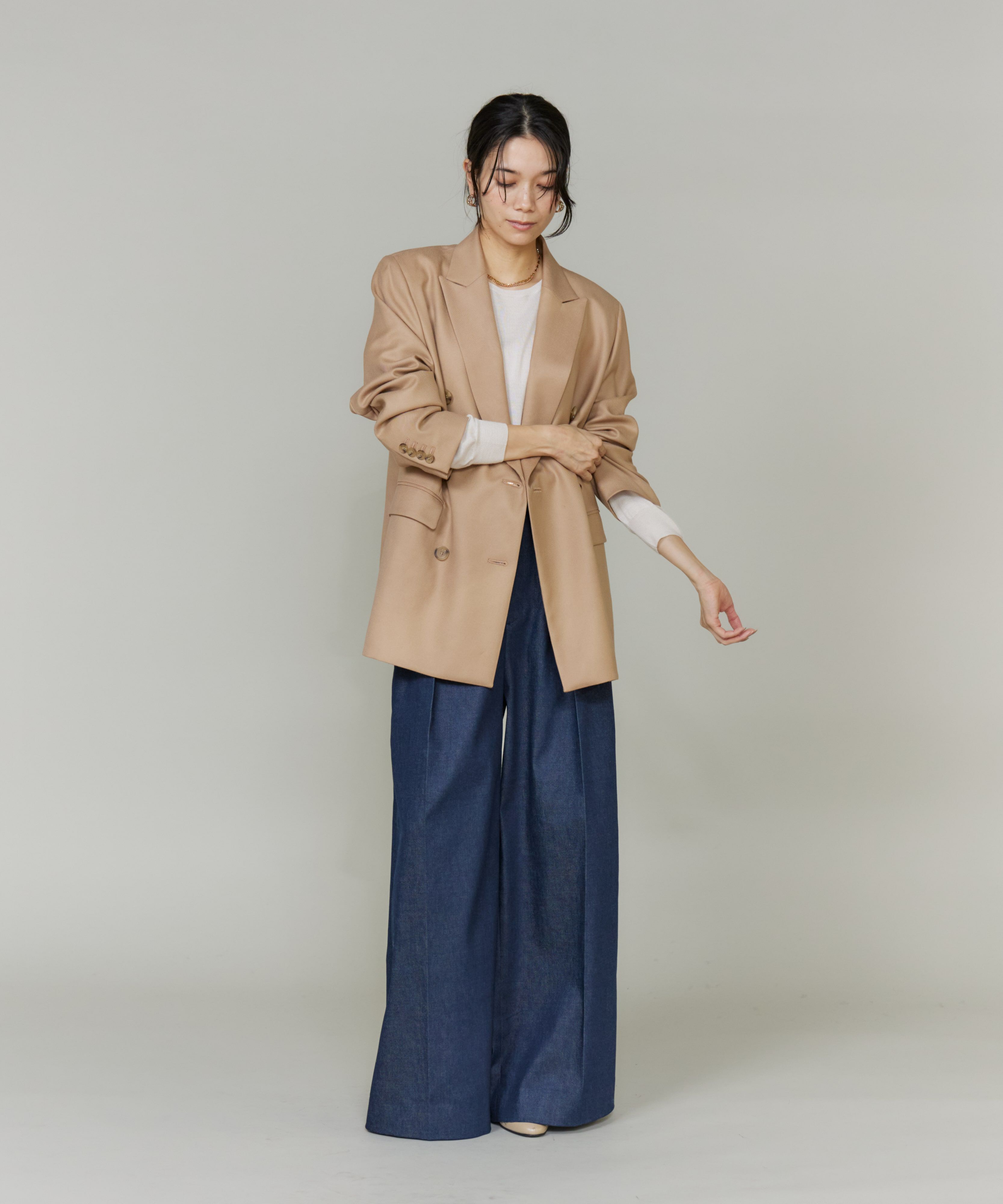 INED「《大きいサイズ》シルクカシミヤクルーネックニット《CONTESSA》」|ニット・セーター|