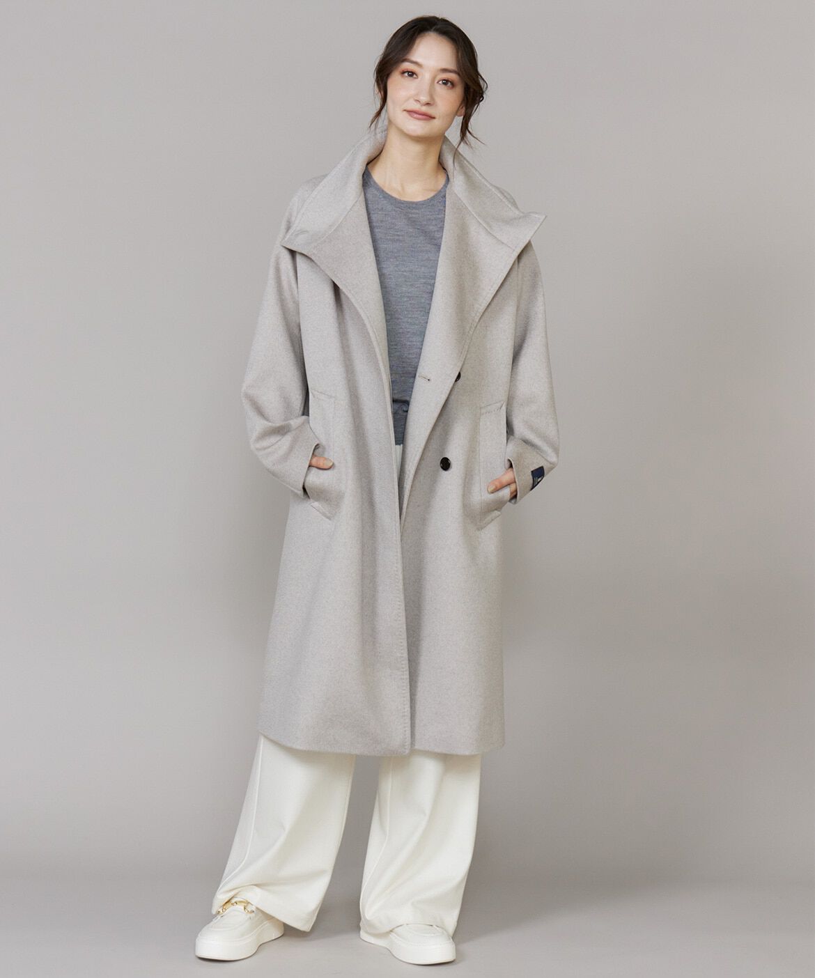 INED「《大きいサイズ》シルクカシミヤクルーネックニット《CONTESSA》」|ニット・セーター|