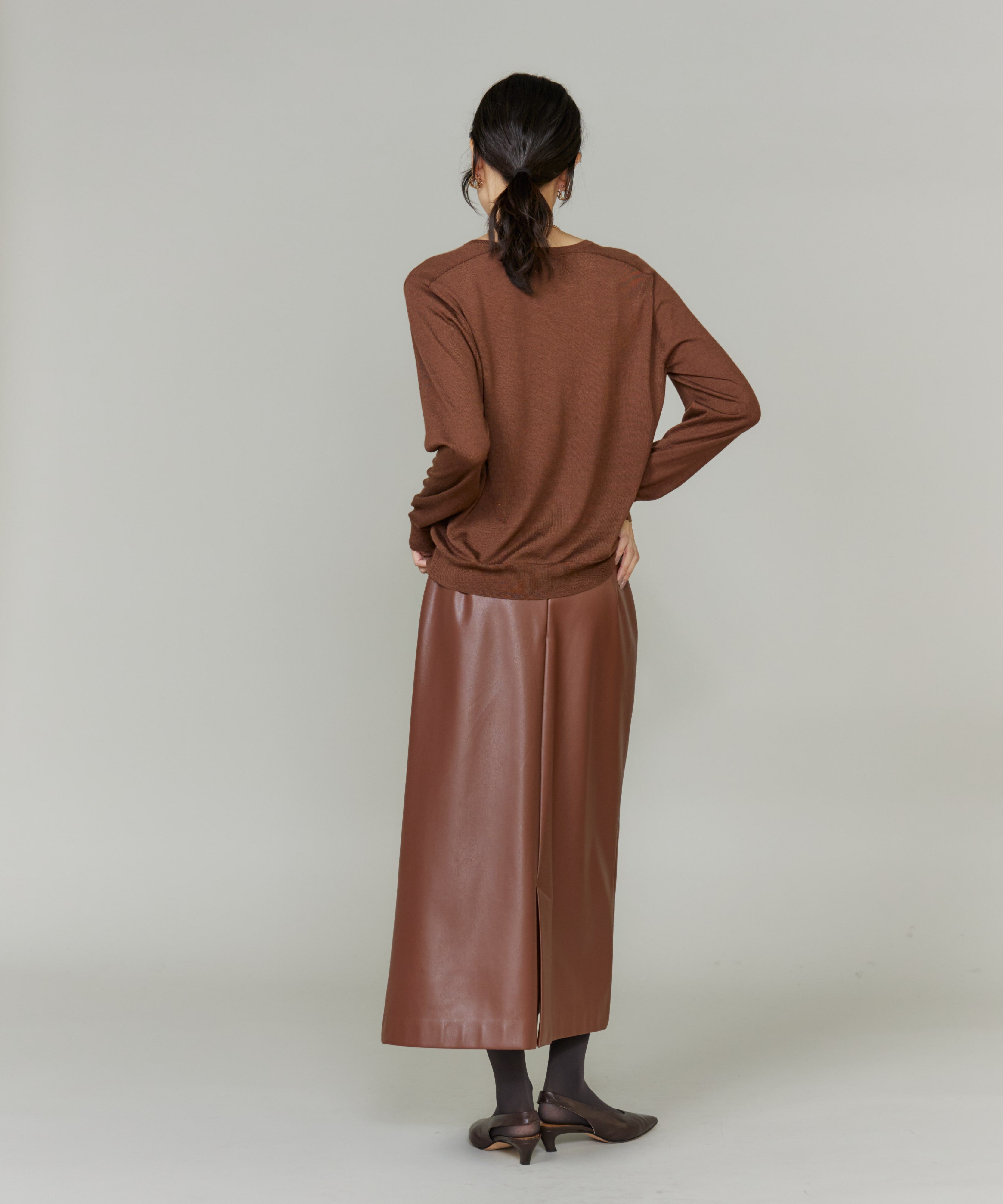 INED「《大きいサイズ》シルクカシミヤクルーネックニット《CONTESSA》」|ニット・セーター|