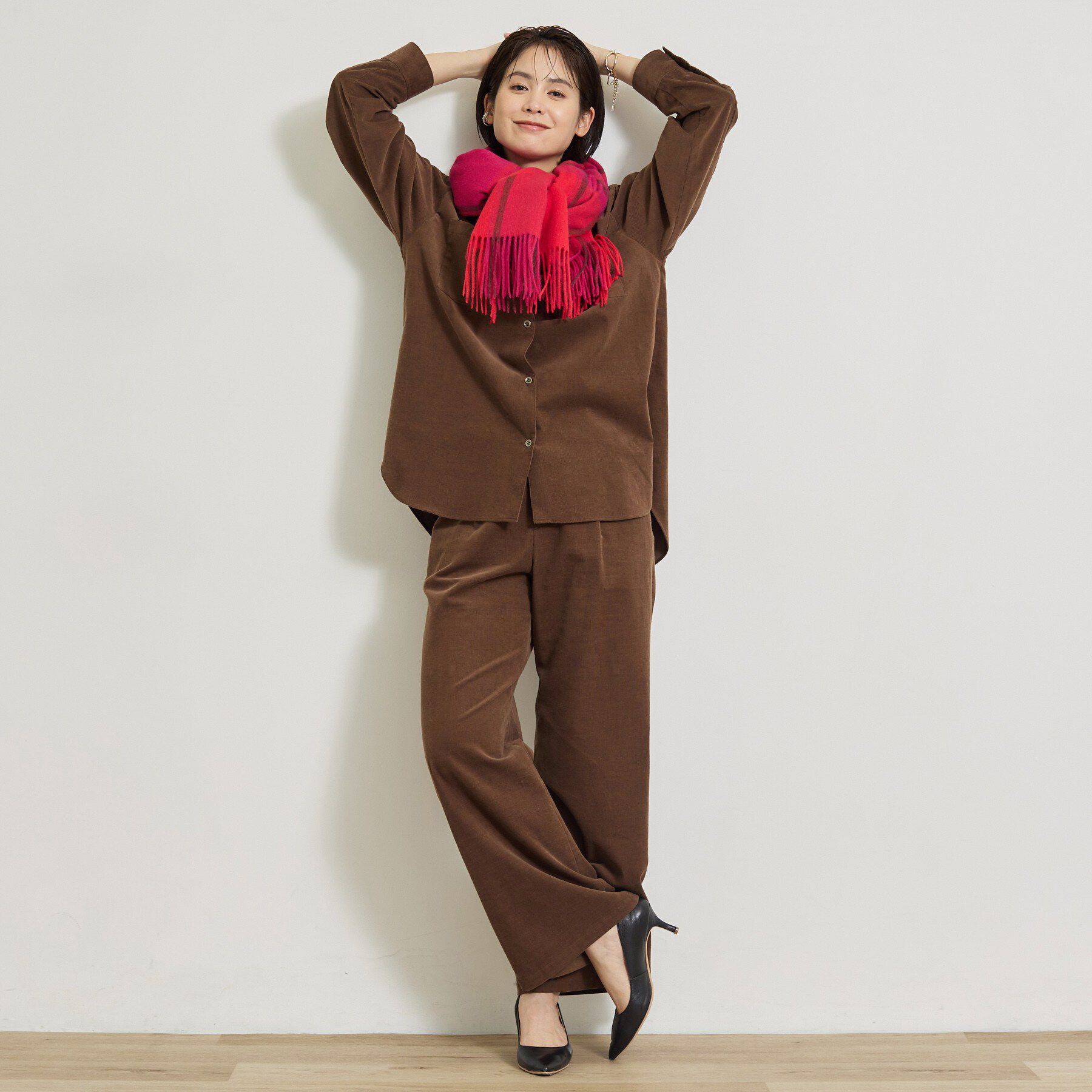INDIVI「【大人コーデュロイ／SETUP可】ソフトセミワイドパンツ」|その他|