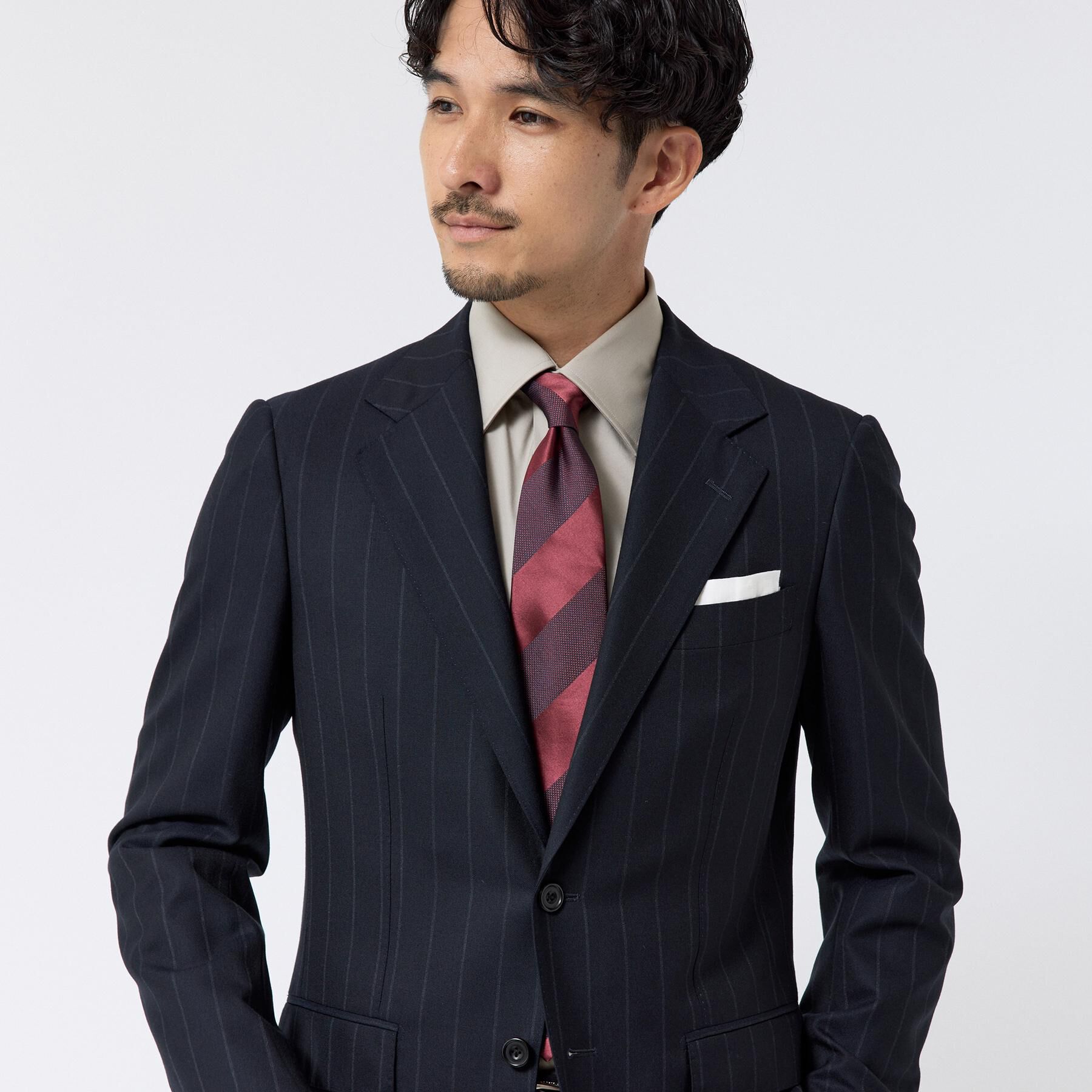 TAKEO KIKUCHI「【JAPAN】丹沢シルク　シャドーストライプネクタイ」|ネクタイ・蝶ネクタイ|