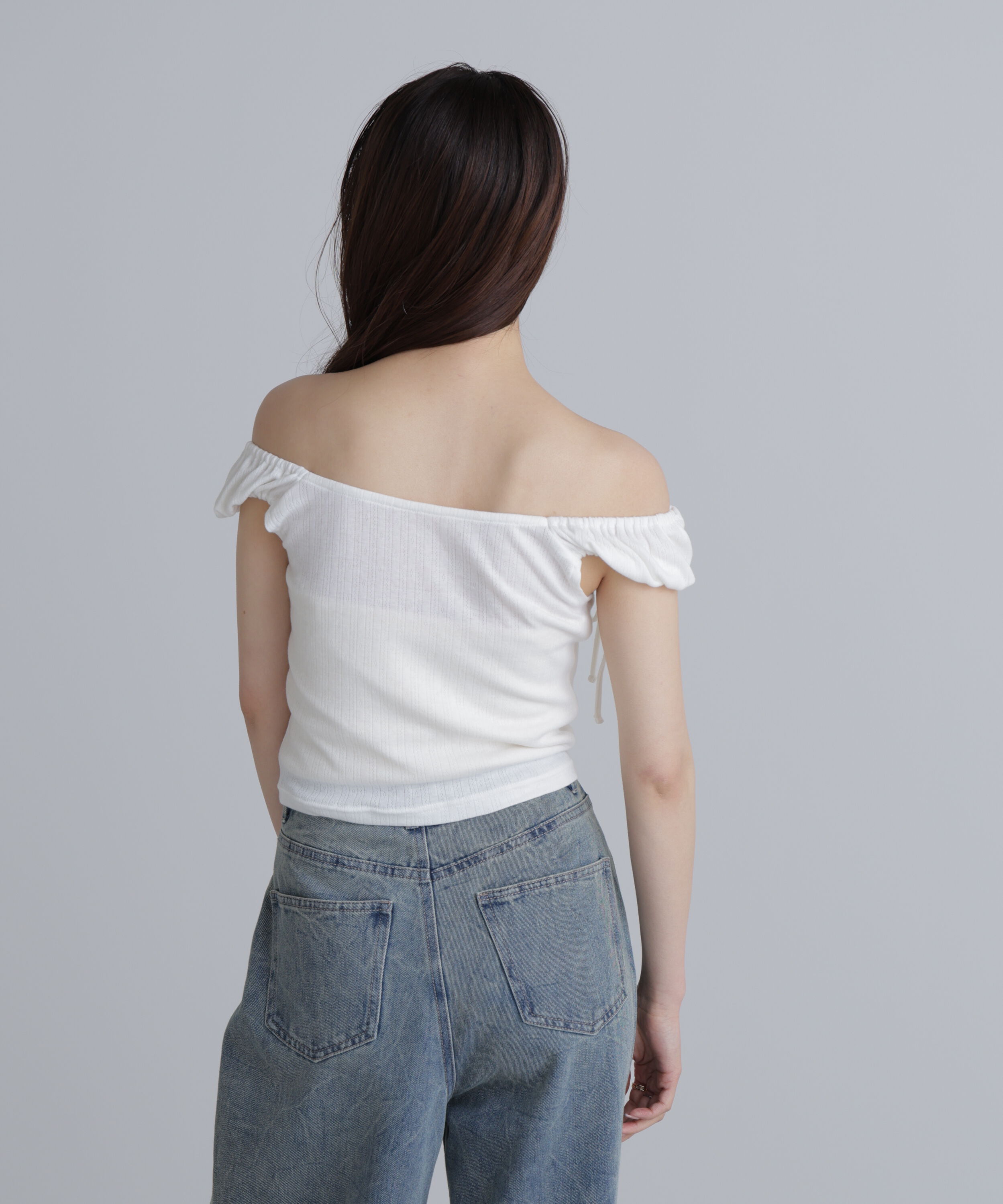  「オフショルリボンカットソー」|Tシャツ・カットソー|